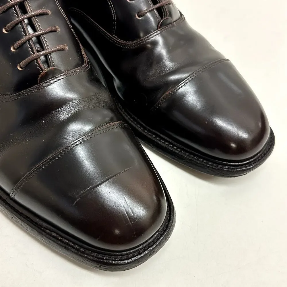 NEW HEELS Grenson Cap Toe Oxford 5105 Burnished Dark Brown England UK 7 US 8
